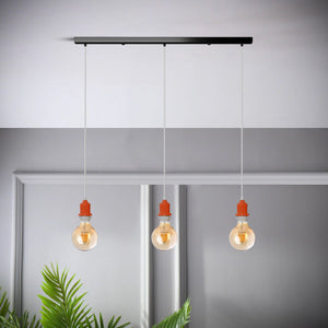 Industrial Vintage 3-Way Rectangle Ceiling Hanging Pendant Lights ~1920-0