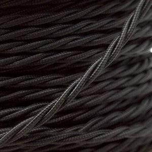 Flexible Cable 3 Core Twisted Fabric Black ~ 2072-0