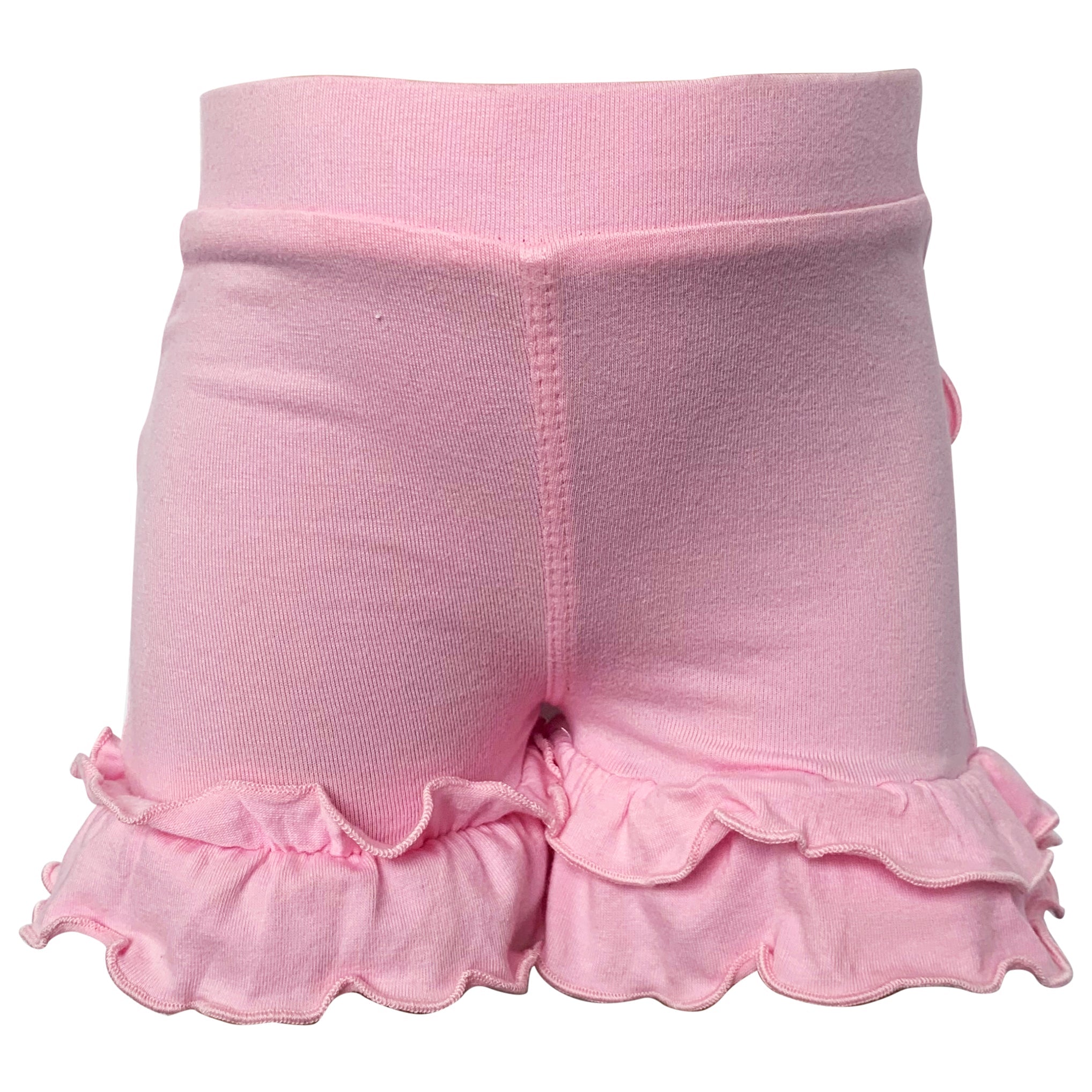 AnnLoren Baby/Toddler Girls Boutique Light Pink Ruffle Butt Shorts-1