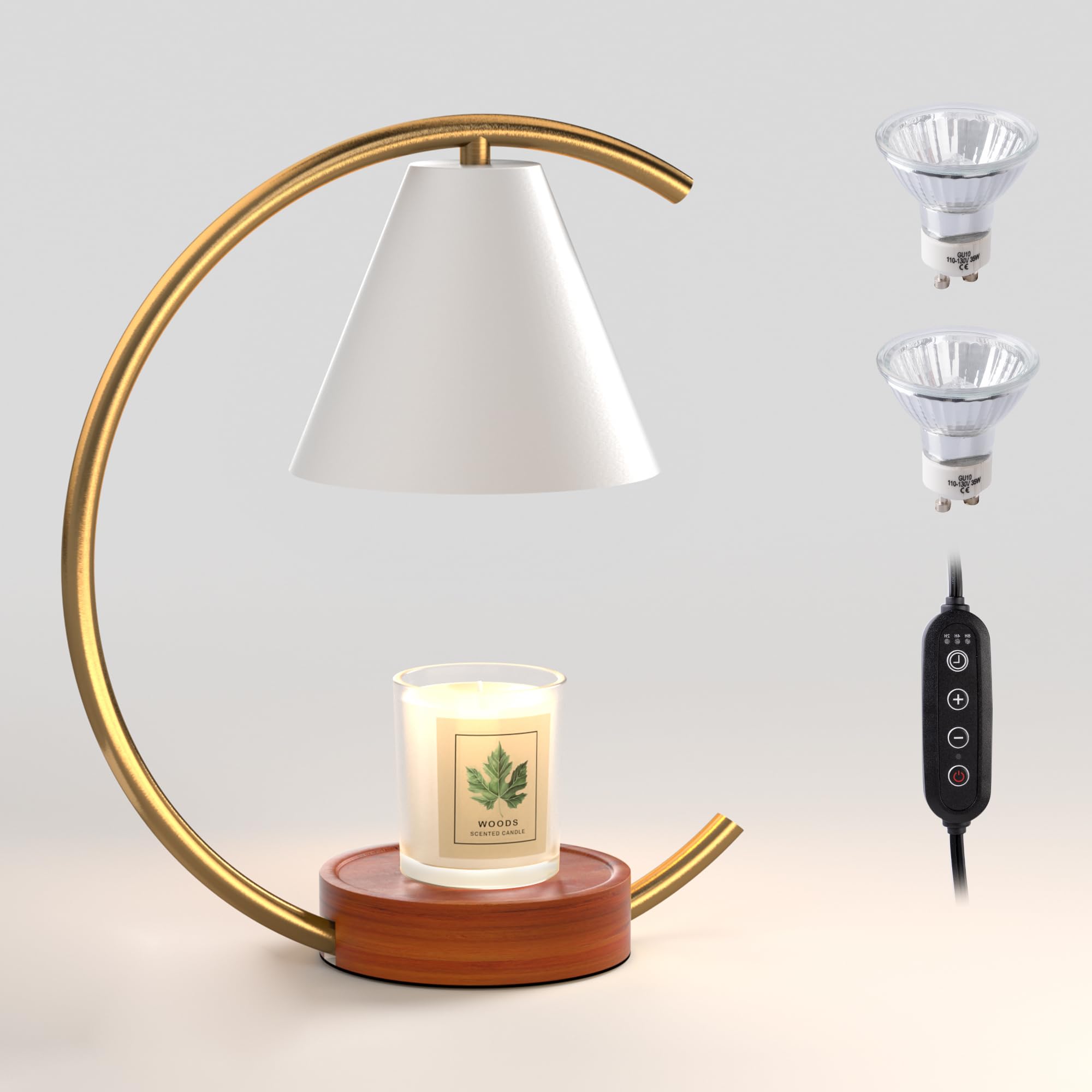 Dimmable Electric Candle Warmer with Timer and Bulbs-9