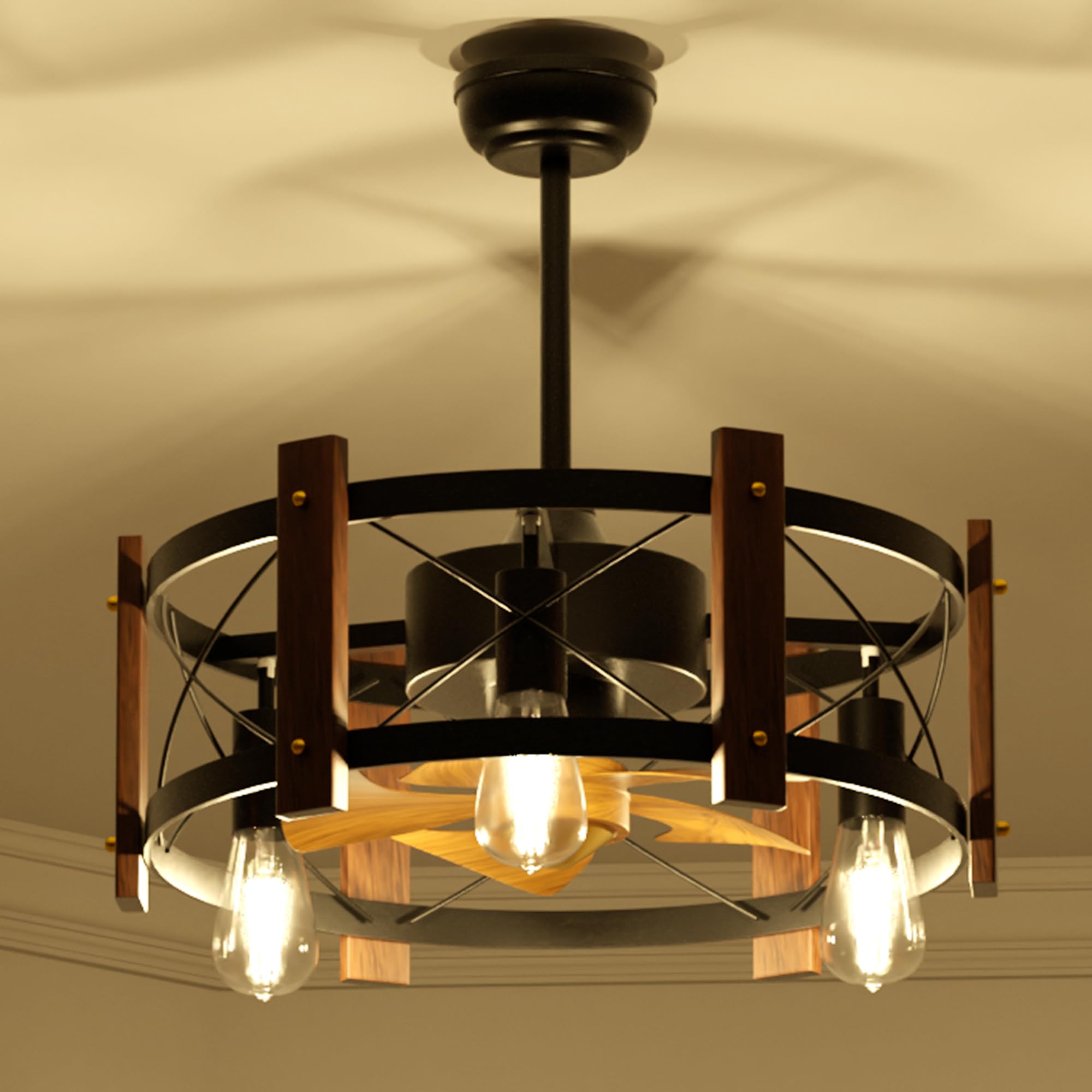 Rustic Farmhouse Ceiling Fan Chandelier-16