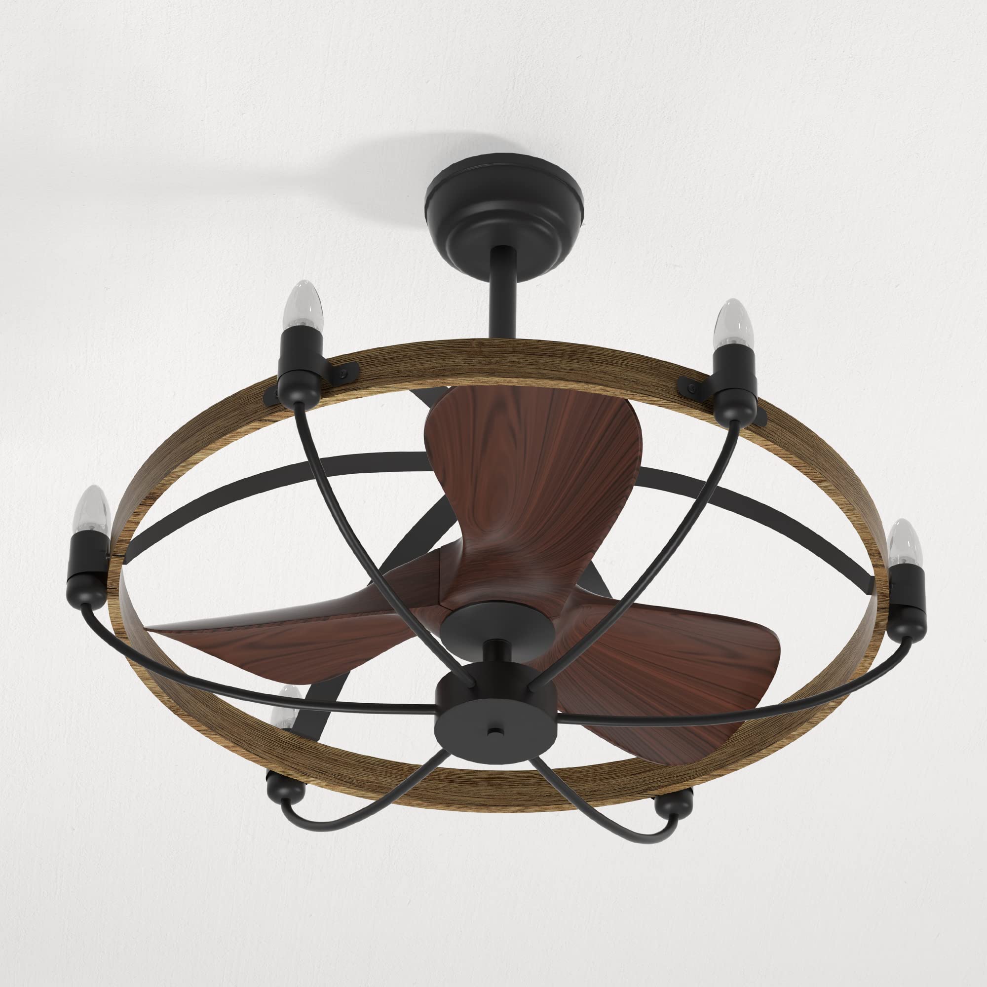 Rustic Farmhouse Ceiling Fan Chandelier-2