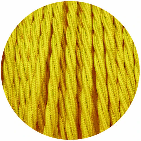 3 Core Electrical Twisted Fabric wire Yellow~2095-8