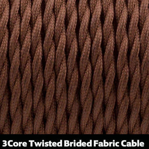 3 Core Braided Twisted Electrical Cable Brown ~ 2073-5