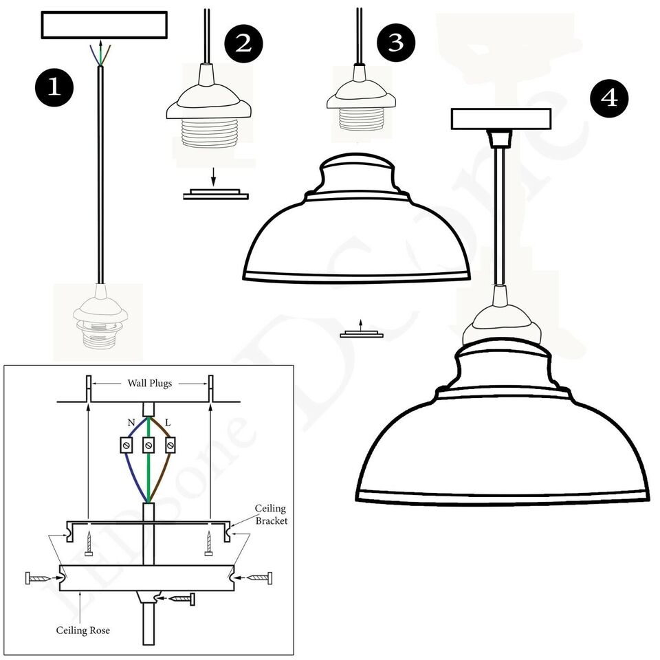 Vintage Industrial Metal Ceiling Pendant  Modern Hanging Light ~2060-2