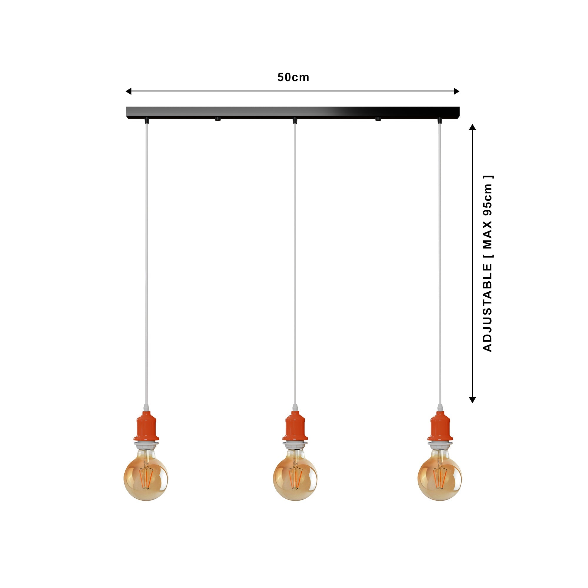 Industrial Vintage 3-Way Rectangle Ceiling Hanging Pendant Lights ~1917-1