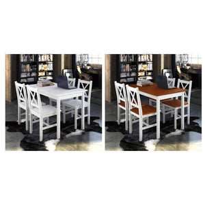 vidaXL Dining Table and Chair Kitchen Dining Set Dinner Table Chair 5 Piece-1