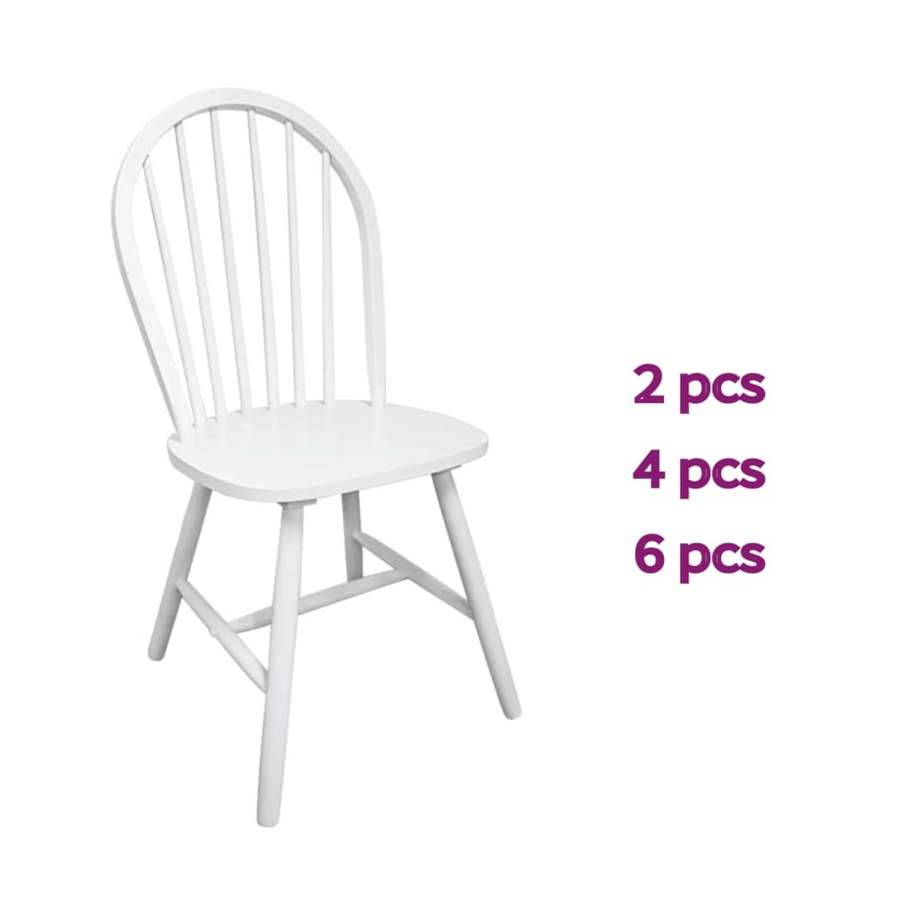 vidaXL 291745 2/4/6 pcs Wooden Dining Chairs Round White-4
