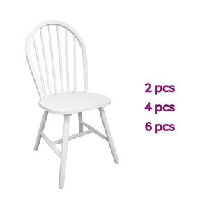 vidaXL 291745 2/4/6 pcs Wooden Dining Chairs Round White-4