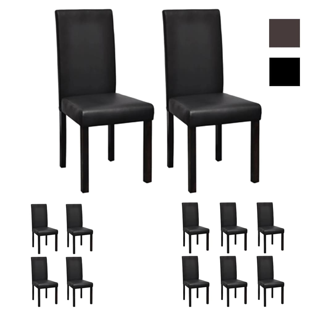 vidaXL Dining Chairs Side Chair with Solid Wood Legs for Kitchen Faux Leather-9
