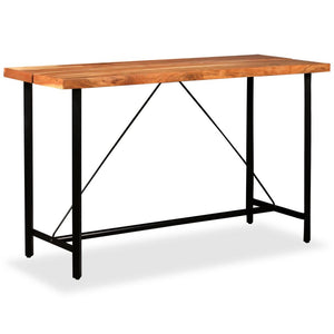 vidaXL Bar Table Pub Table Bistro Table for Dining Room Solid Acacia Wood-4