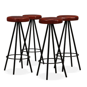 vidaXL Bar Stool Bar Seat Counter Height Island Stool for Pub Real Leather-14