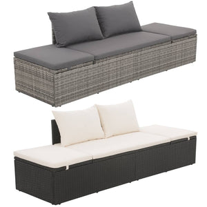 vidaXL Patio Bed Outdoor Daybed Sofa Lounge Chair Patio Furniture Poly Rattan-2