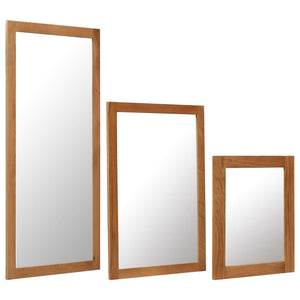 vidaXL Wall Mirror Bathroom Mirror Wardrobe Mirror for Door Solid Oak Wood-0