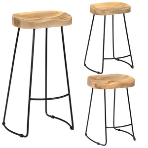 vidaXL Bar Stool Bar Seat Counter Height Island Stool for Pub Solid Mango Wood-23