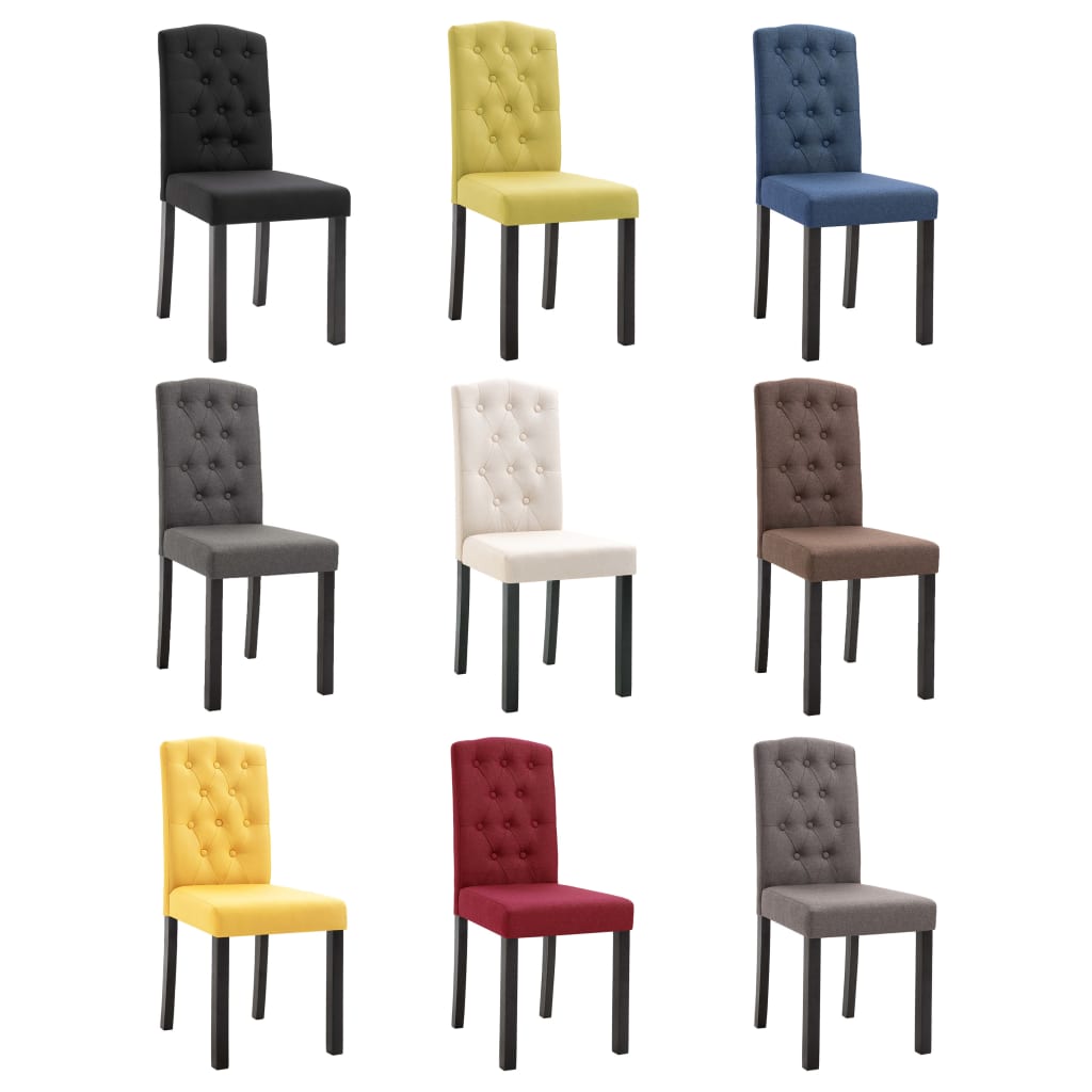 vidaXL Dining Chairs Accent Side Chair with Solid Wood Legs for Kitchen Fabric-21