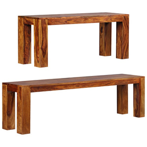 vidaXL Solid Wood Sheesham Bench Furniture 43.3"x13.8"x17.7"/63"x13.8"x17.7"-10