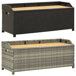 vidaXL Outdoor Storage Bench Rattan Wicker Storage Bench Deck Box Poly Rattan-1