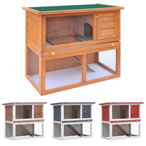 vidaXL Rabbit Hutch Bunny Cage House with Pull Out Tray Ramp Solid Pine Wood-8
