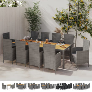 vidaXL Patio Dining Set Dining Table and Chairs Furniture Set Poly Rattan-1