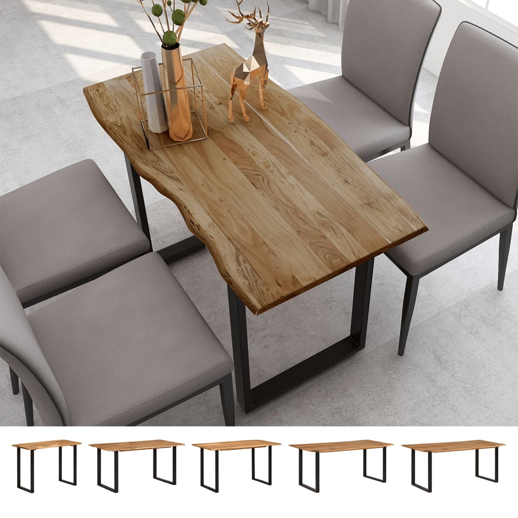 vidaXL Dining Table 43.3"x19.7"x29.9" Solid Wood Acacia-23