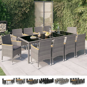 vidaXL Patio Dining Set Dining Table and Chairs Furniture Set Poly Rattan-30