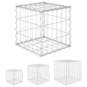 vidaXL Cube Gabion Raised Bed Steel Wire Basket Pot Garden Planter Multi Sizes-10