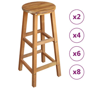 vidaXL Bar Stool Bar Seat Counter Height Stool for Pub Kitchen Solid Wood-9