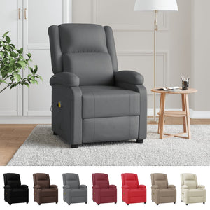 vidaXL Massage Chair Massaging Recliner Push Chair for Elderly Faux Leather-2