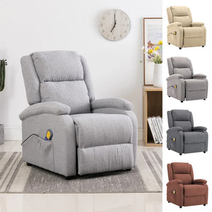 vidaXL Massage Recliner Chair Electric Push Cozy Chair for Elderly Fabric-4