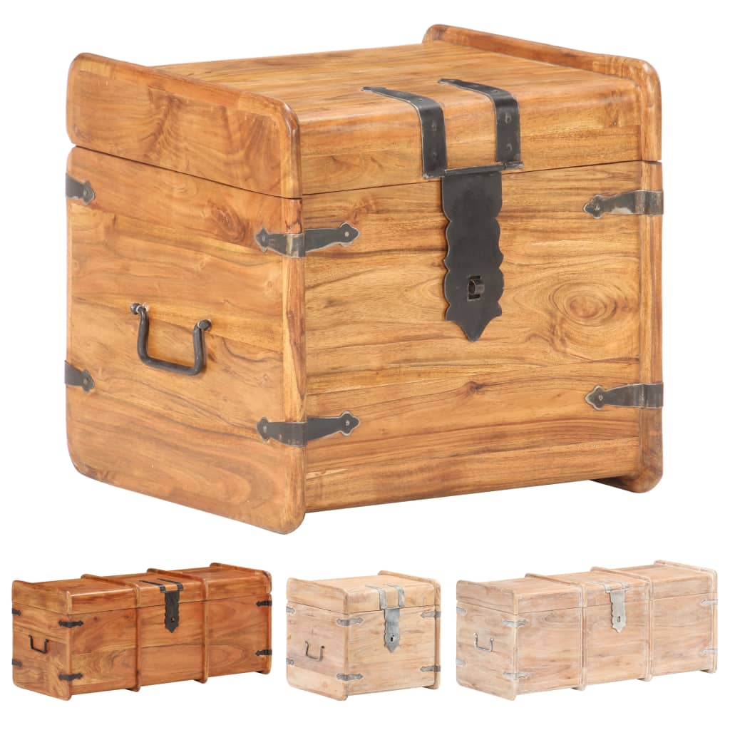 vidaXL Storage Chest Storage Trunk with Latch for Bedroom Solid Wood Acacia-0