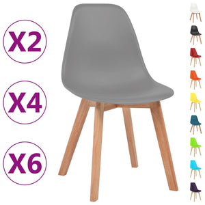vidaXL Dining Chairs Accent Side Chair with Wooden Legs for Kitchen Plastic-42