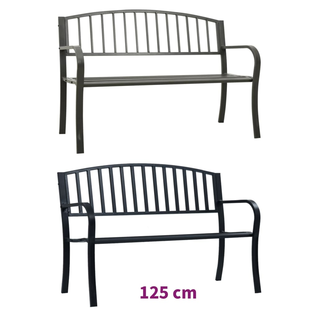 vidaXL Outdoor Patio Bench Garden Park Steel Bench for Outdoor Backyard Steel-1