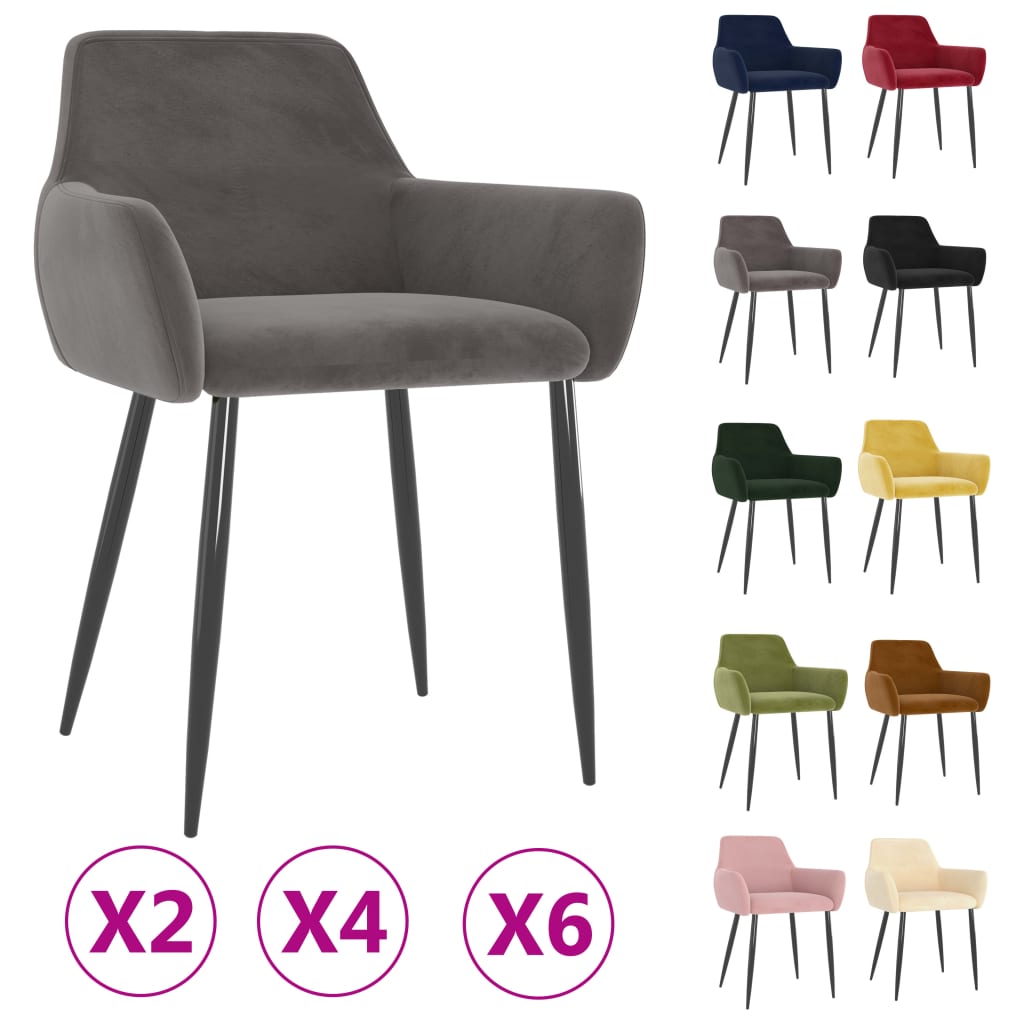 vidaXL Dining Chairs Upholstered Chair with Metal Legs for Living Room Velvet-88