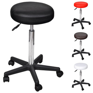 vidaXL Office Chair Swivel Rolling Stool with Wheels for Office Faux Leather-12