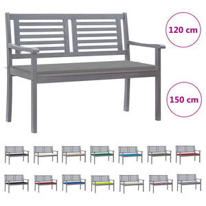 vidaXL Loveseat Accent Patio Bench Furniture with Cushion Eucalyptus Wood-20