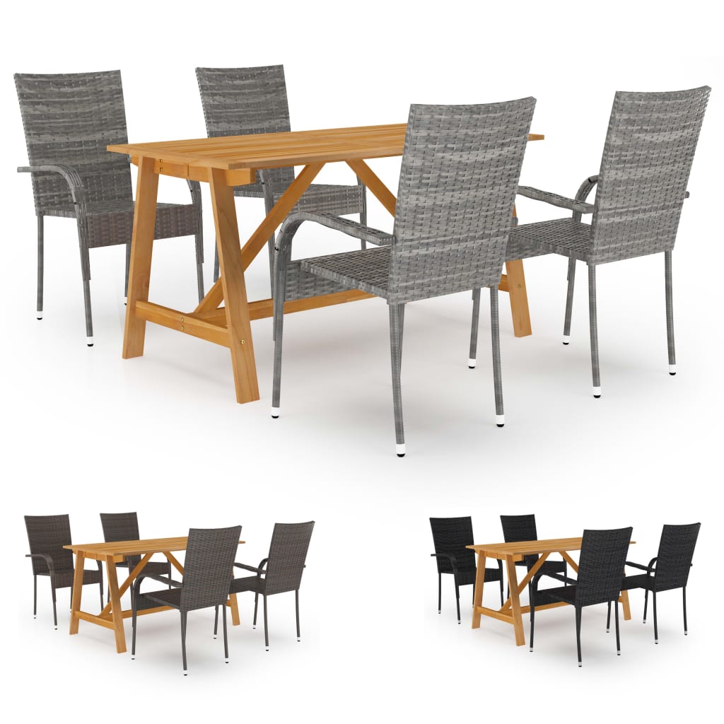 vidaXL Patio Dining Set Outdoor Dining Table and Chairs Patio Conversation Set-19