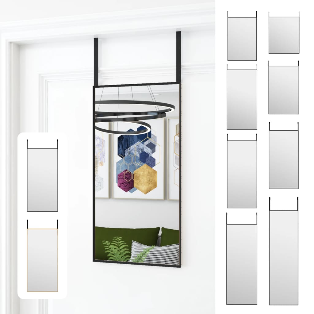 vidaXL Door Mirror Wall Mounted Mirror for Living Room Glass and Aluminum-8