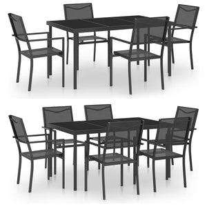 vidaXL Patio Dining Set Outdoor Table and Chair Patio Conversation Set Steel-13