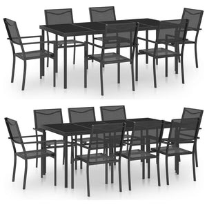 vidaXL Patio Dining Set Outdoor Table and Chair Patio Conversation Set Steel-13