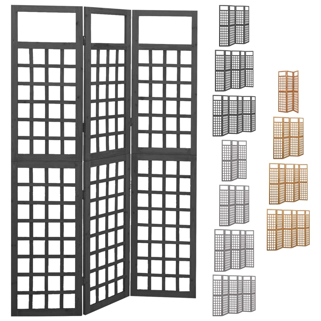 vidaXL Room Divider Freestanding Privacy Screen for Bedroom Solid Wood Fir-5