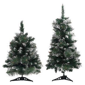 vidaXL Artificial Pre-lit Christmas Tree with Stands Decoration Green PVC-14