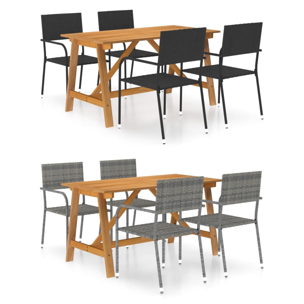 vidaXL Patio Dining Set 5 Piece Dining Table and Chairs Patio Conversation Set-6