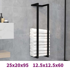 vidaXL Towel Rack Wall Mounted Bath Towel Storage Bathroom Organizer Iron-6