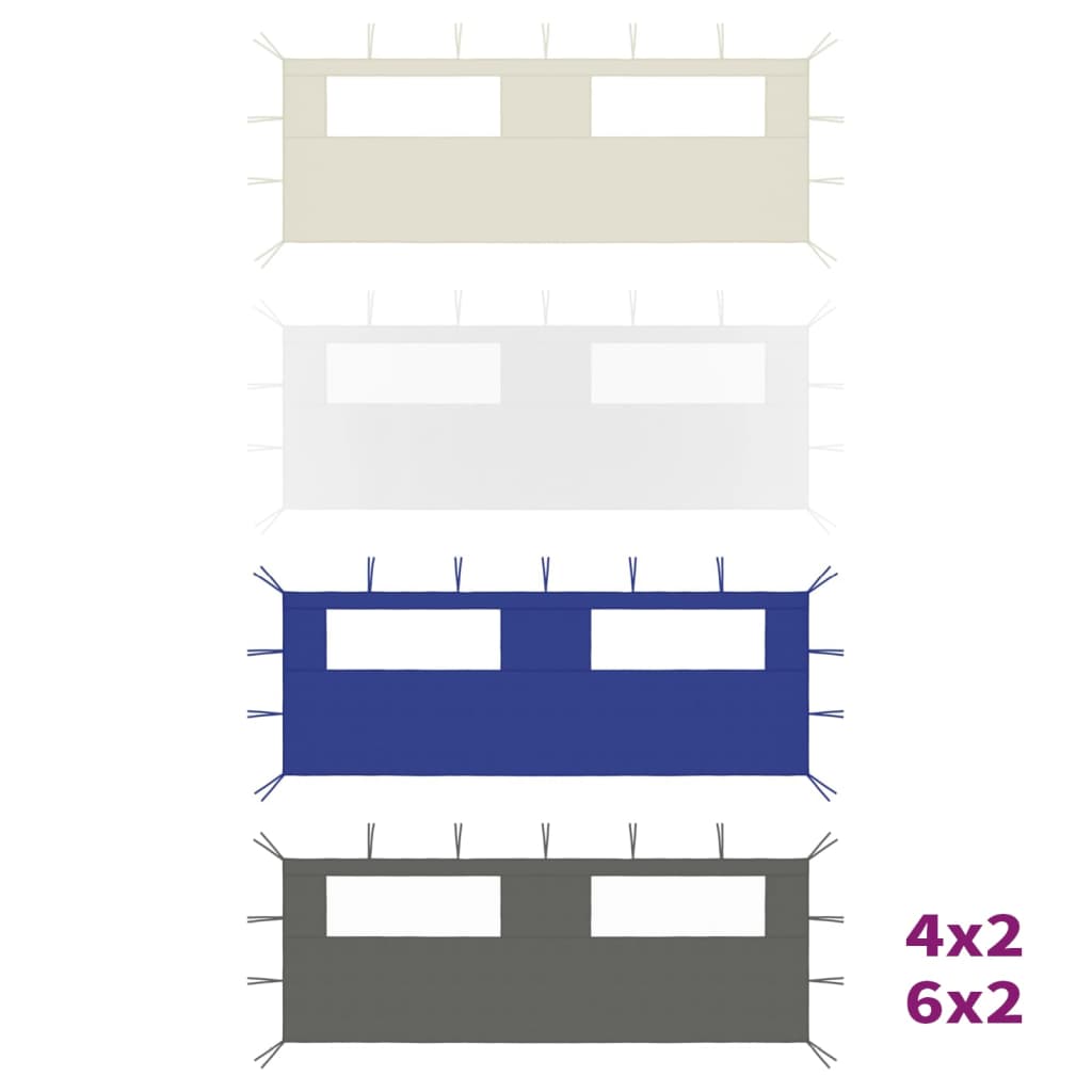 vidaXL Canopy Sidewall Patio Pavilion Panel Walls Gazebo Sidewall with Windows-6