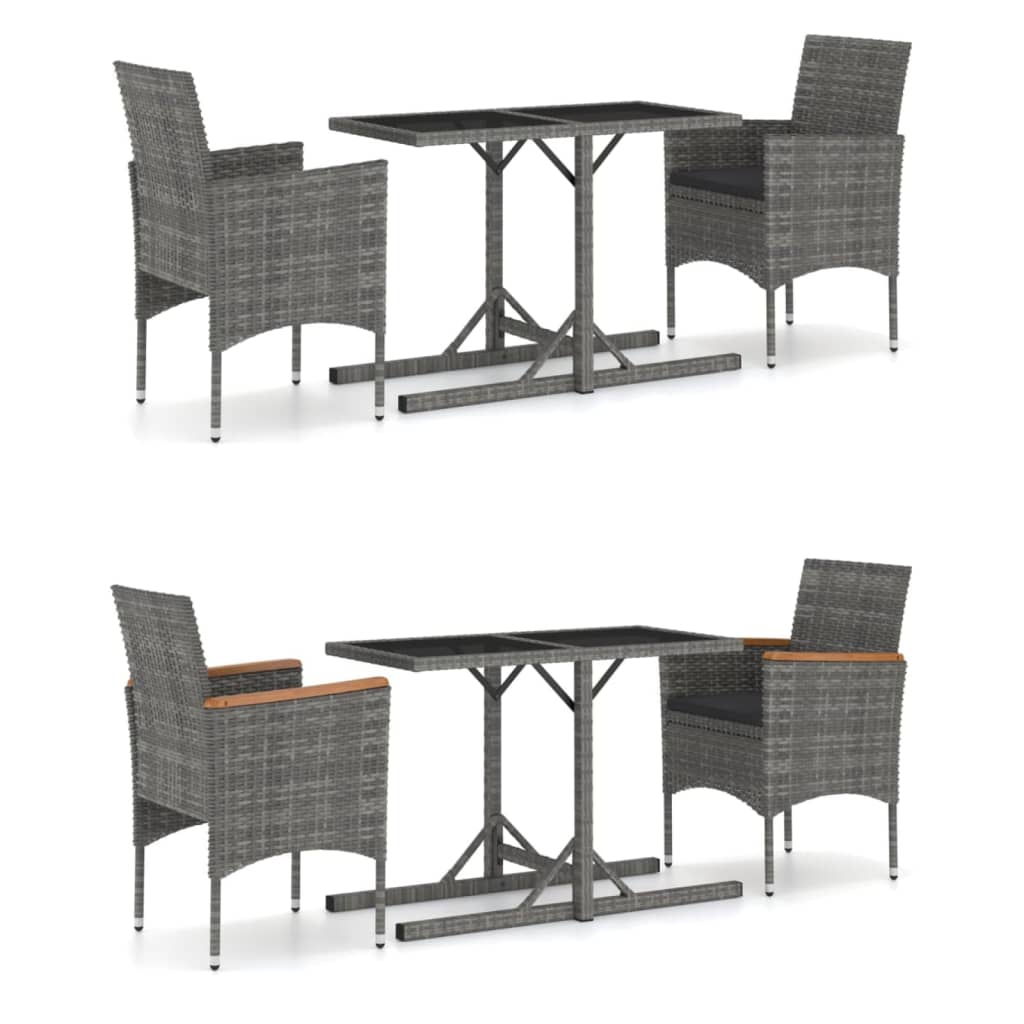 vidaXL Patio Dining Set 3 Piece Dining Table and Chairs Patio Conversation Set-17