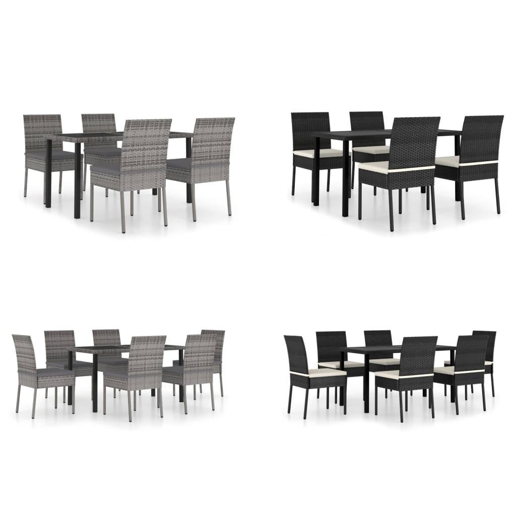 vidaXL Patio Dining Set Dining Table and Chairs Furniture Set Poly Rattan-41