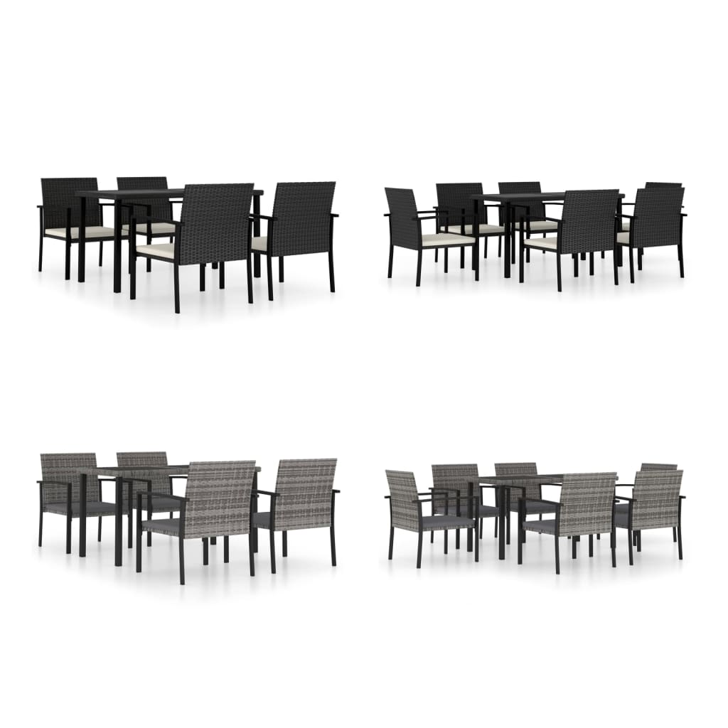 vidaXL Patio Dining Set Dining Table and Chairs Furniture Set Poly Rattan-43