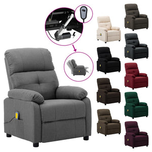 vidaXL Massage Chair Massaging Recliner Push Cozy Chair for Elderly Fabric-28