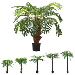 vidaXL Artificial Tree Cycas Lifelike Tropical Palm Tree with Pot 35.4" Green-3